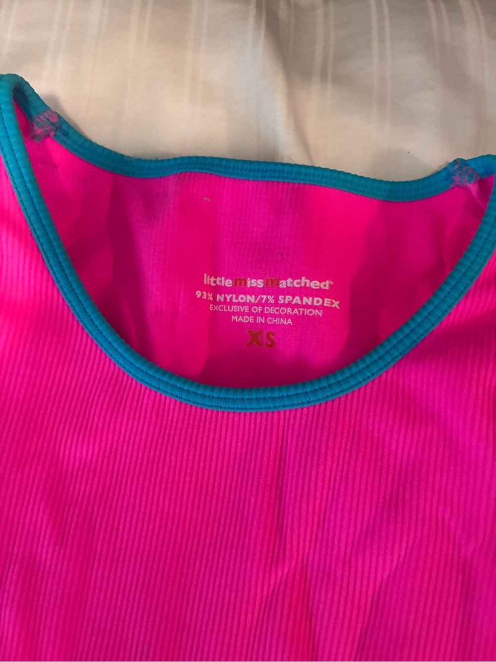 Little Miss Matched Pretty Pink Ribbed Racerback Tank Top - Picture 3 of 4
